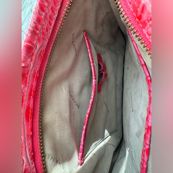 Brahmin Melbourne Cleo crossbody hot bright pink - Picture 7 of 16